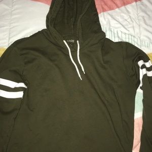 Olive green hoodie crop top